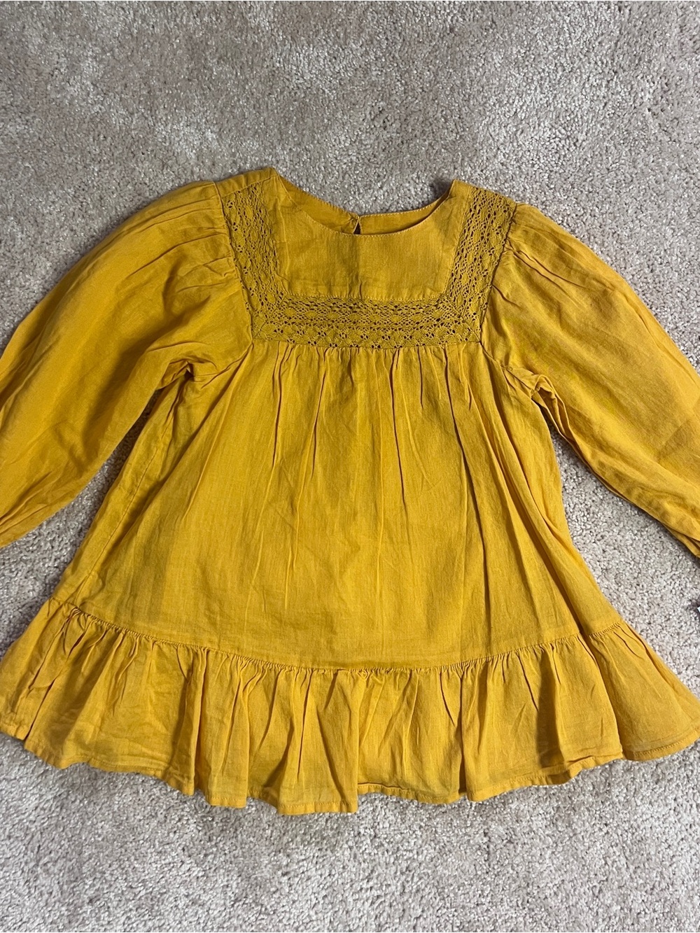 Cat & Jack Toddler Girls Dress 2T NWT Mustard Yellow Boho Fall